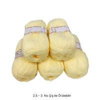 İH7548 - 450 gr. (5 Adet) İnce tığlık açık sarı İhraç Fazlası İp