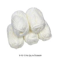 İH7558 - 650 gr. (5 Adet) Kalın spagetti yumuşak doku ekru İhraç Fazlası İp