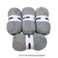 İH7564 - 772 gr. (4 Adet) Simli Yumuşak doku gri İhraç Fazlası İp