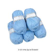 İH7582 - 520 gr. (5 Adet) Simli yumuşak doku bebe mavi İhraç Fazlası İp