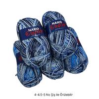 İH7689 - 620 gr. (5 Adet) % 75 yün batik nako outlet İhraç Fazlası İp