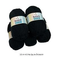 İH7729 - 750 gr. (5 Adet) Nako outlet siyah  İhraç Fazlası İp