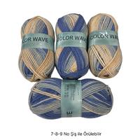 İH7738 - 600 gr. (4 Adet) % 25 yün maxi batik İhraç Fazlası İp