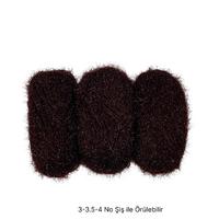 İH7839 - 260 gr. (3 Adet) Simli kristal koyu kahve İhraç Fazlası İp