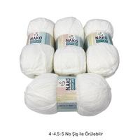 İH7842 - 868 gr. (4 Adet) Nako outlet Yumuşak Doku beyaz  İhraç Fazlası İp