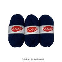 İH7846 - 292 gr. (3 Adet) Nako vogue Yumuşak Doku kalın lacivert İhraç Fazlası İp