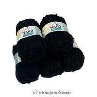 İH7876 - 432 gr. (5 Adet) Spagetti nako outlet siyah  İhraç Fazlası İp