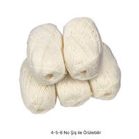 İH7917 - 390 gr. (5 Adet) Yumuşacık moher ekru İhraç Fazlası İp