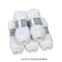 İH7969 - 570 gr. (5 Adet) Cotton pamuk beyaz İhraç Fazlası İp