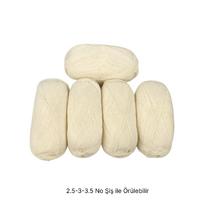 İH8007 - 316 gr. (5 Adet) % 75 yün ince krem İhraç Fazlası İp