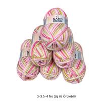 İH8072 - 690 gr. (6 Adet) Nako outlet Yumuşak Doku batik  İhraç Fazlası İp