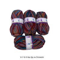 İH8085 - 580 gr. (4 Adet) Batik spagetti kalınlık İhraç Fazlası İp