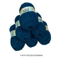 İH8097 - 640 gr. (6 Adet) Nako outlet Yumuşak Doku petrol rengi  İhraç Fazlası İp