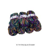 İH8098 - 820 gr. (7 Adet) Spagetti kalınlık batik  İhraç Fazlası İp