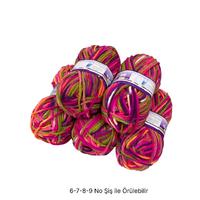 İH8099 - 786 gr. (5 Adet) Spagetti kalınlık batik İhraç Fazlası İp