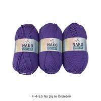 İH8126 - 316 gr. (3 Adet) Nako outlet mor  İhraç Fazlası İp