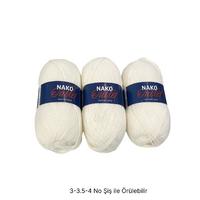 İH8149 - 460 gr. (3 Adet) % 75 yün ekru  İhraç Fazlası İp