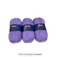 İH8302 - 338 gr. (3 Adet) Nako outlet lila İhraç Fazlası İp