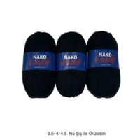 İH8379 - 350 gr. (3 Adet) Nako outlet siyah İhraç Fazlası İp