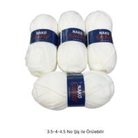 İH8397 - 730 gr. (4 Adet) Antipilling beyaz nako outlet  İhraç Fazlası İp