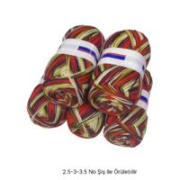 İH8441 - 500 gr. (5 Adet) % 75 yün ince batik  İhraç Fazlası İp
