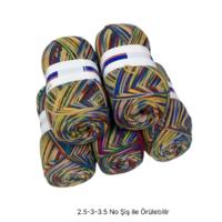İH8444 - 520 gr. (5 Adet) % 75 yün ince batik  İhraç Fazlası İp