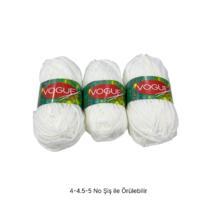 İH8509 - 288 gr. (3 Adet) Nako vogue beyaz  İhraç Fazlası İp