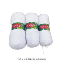 İH8665 - 560 gr. (3 Adet) Uzun sarım kar beyaz nako vogue İhraç Fazlası İp