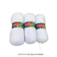 İH8701 - 620 gr. (3 Adet) Uzun sarım kar beyaz nako vogue İhraç Fazlası İp