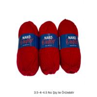 İH8730 - 344 gr. (5 Adet) Nako outlet kırmızı  İhraç Fazlası İp