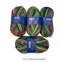 İH8917 - 430  gr. (4 Adet) % 75 yün batik nako outlet  İhraç Fazlası İp