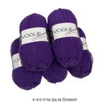 İH9130 - 476 gr. (5 Adet) Nako vogue Yumuşak Doku mor İhraç Fazlası İp
