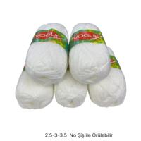İH9292 - 418 gr. (5 Adet) Çift kat lif nako vogue beyaz  İhraç Fazlası İp