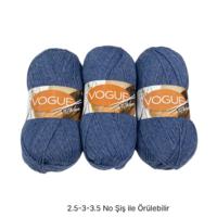 İH9311 - 300 gr. (3 Adet) % 75 yün nako vogue  İhraç Fazlası İp