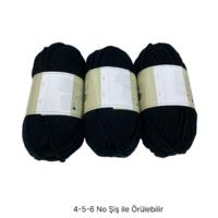 İH9486 - 310 gr. (3 Adet) Siyah nako İhraç Fazlası İp
