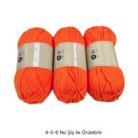 İH9503 - 316 gr. (3 Adet) Turuncu Nako  İhraç Fazlası İp