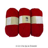 İH9505 - 316 gr. (3 Adet) Nako ihraç kırmızı İhraç Fazlası İp