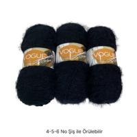 İH9513 - 390 gr. (3 Adet) Paris kalın siyah nako vogue İhraç Fazlası İp