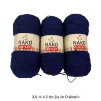 İH9514 - 660 gr. (3 Adet) Nako ihraç  uzun sarım lacivert İhraç Fazlası İp