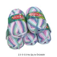İH9542 - 436 gr. (5 Adet) Simli batik nako vogue  İhraç Fazlası İp