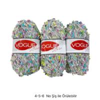 İH9556 - 242 gr. (3 Adet) Çiçek ip nako vogue İhraç Fazlası İp