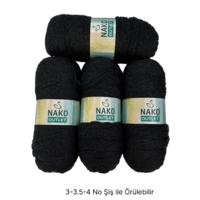 İH9579 - 700 gr. (4 Adet) Nako outlet Uzun sarım antrasit İhraç Fazlası İp