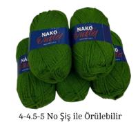 İH9593 - 550 gr. (5 Adet) Nako Outlet Yeşil İhraç Fazlası İp