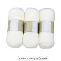 İH9668 - 516 gr. (3 Adet) Simli Uzun sarım beyaz  İhraç Fazlası İp