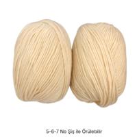 İH9700 - 520 gr. (2 Adet) % 100 yün krem  İhraç Fazlası İp