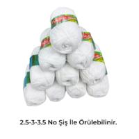 İH9765 - 870 gr. ( 10 Adet) Cotton Lüks Nako Vogue Beyaz İhraç Fazlası İp