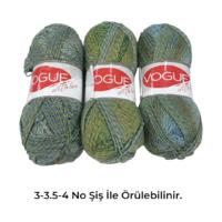 İH9777 - 290 gr. (3 Adet) Simli Batik Nako Vogue İhraç Fazlası İp
