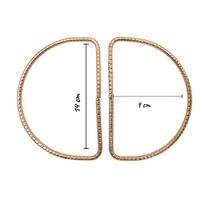 Kabartma Desenli De Model Metal Çanta Sapı ÇİFT (14 cm) - Gold