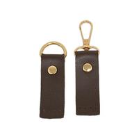 Kahverengi Deri Kancalı Çanta Böce Çifti - 8 cm (Gold Klipsli)