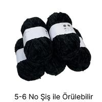 KD1275 - 650 gr. (5 Adet) Siyah Standart kalınlık Kadife İhraç Fazlası İp